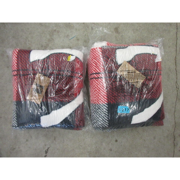 2 New S & Co. Multicolour Plush Throw Blankets