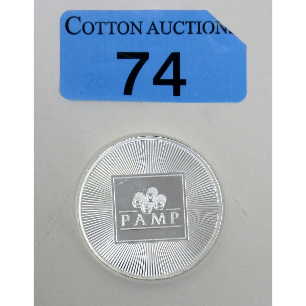 1 Oz .999 Silver PAMP Suisse Round 