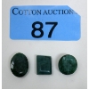 Image 1 : 32 CTW of 3 Loose Emerald Gemstones