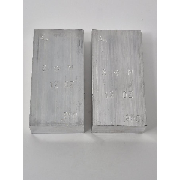 2 x .950 Fine Aluminum Sasquatch Metals Bars