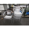 Image 1 : 5 Metal Stacking Arm Chairs - Preowned - As Is