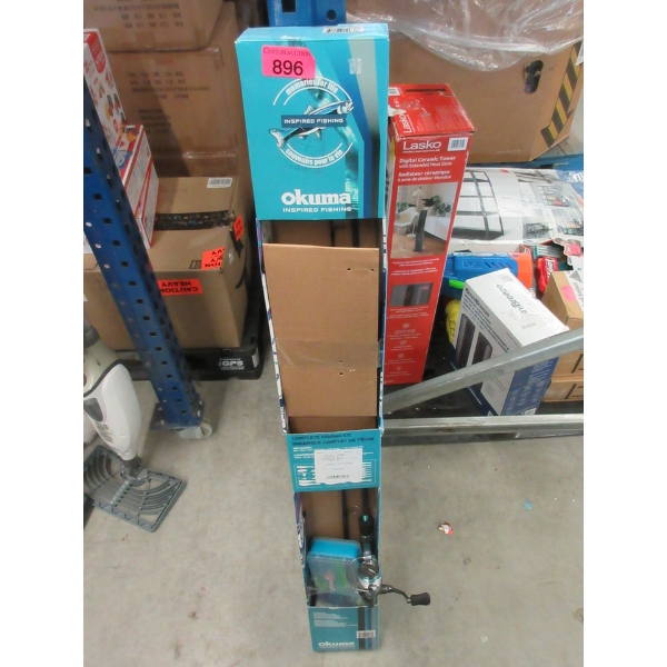 Okuma Fishing Pole, Reel and Tackle Box with Lures