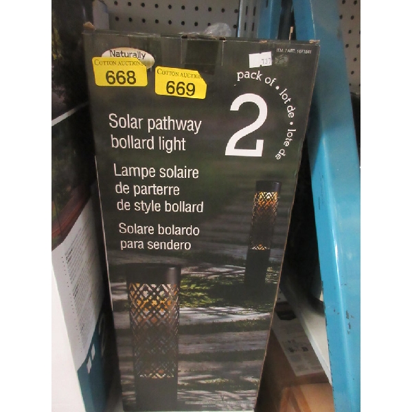 Pack of 2 Solar Pathway Bollard Lights