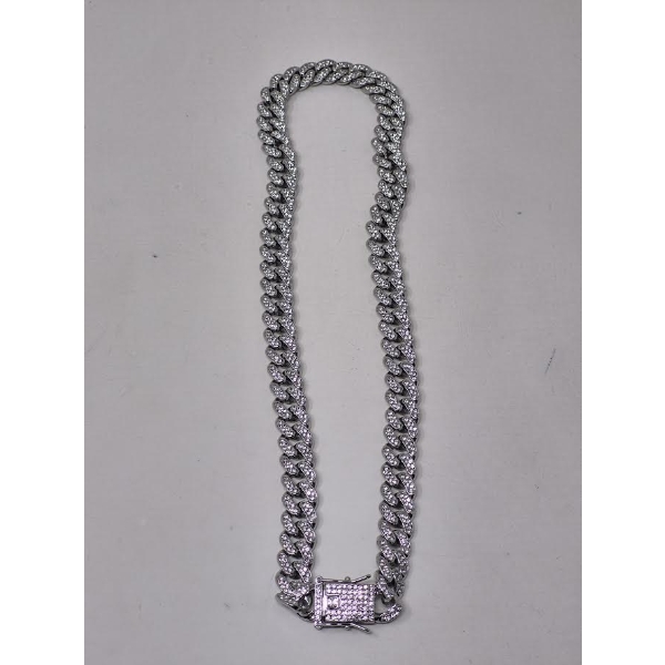 Mans Brand New 22" Hand-Set Crystal Necklace