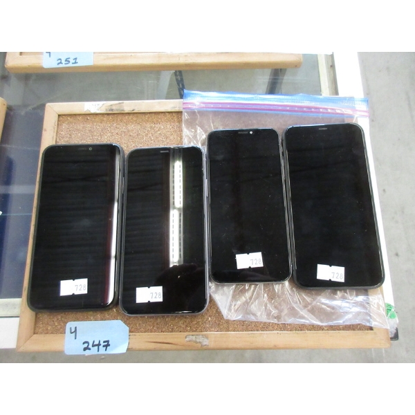 4 Assorted Preowned iPhones - As is