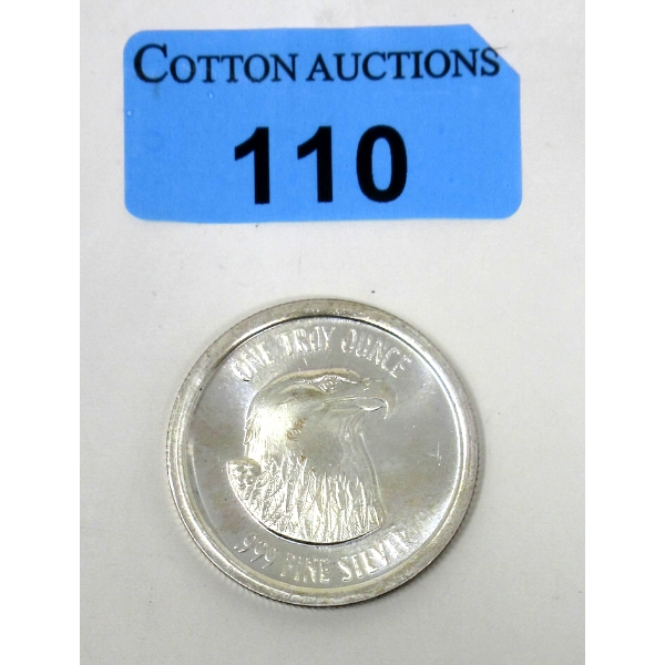 1 Oz .999 Silver Bald Eagle Round 