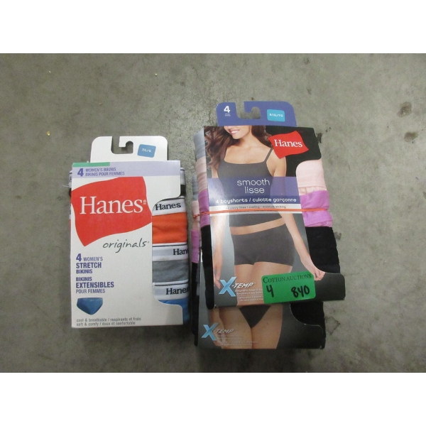 4 New 4 Packs of Hanes Women's Underwear - L & XL
