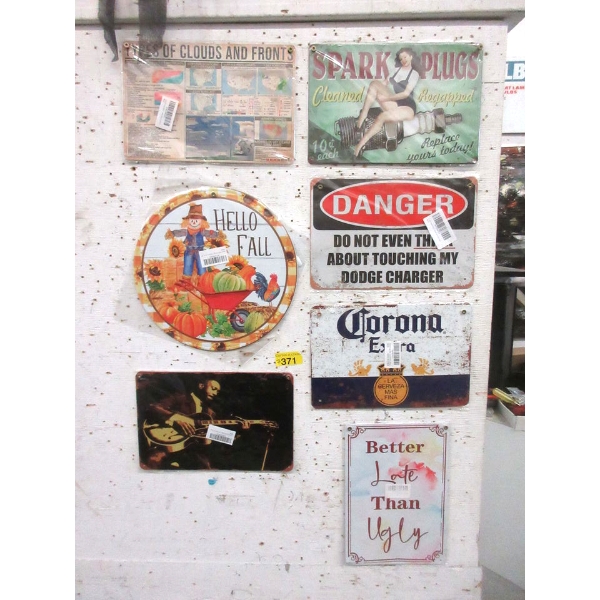 7 Assorted New Metal Wall Décor Signs