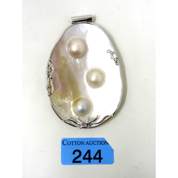 .925 Silver & Mother of Pearl Statement Pendant
