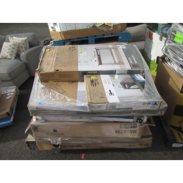 Skid of Customer Return Flat Pack Furniture - As Is