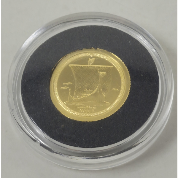 1/64 Oz/.5 Gram .999 Fine Gold Isle of Man Noble Coin 