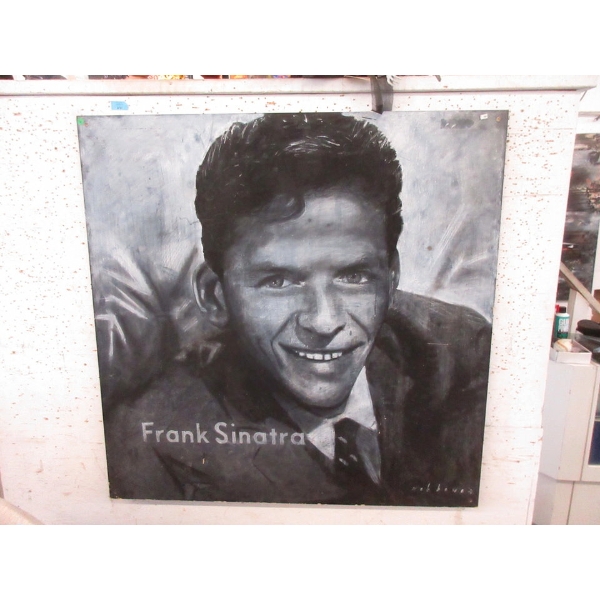 Large "Frank Sinatra" Portrait Painting on Board