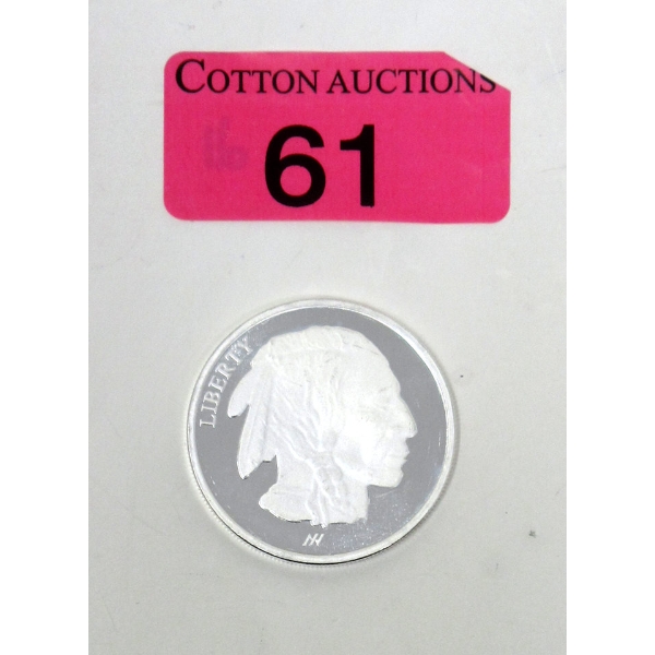 1 Oz .999 Silver Asahi Mint Buffalo/ Indigenous Round 