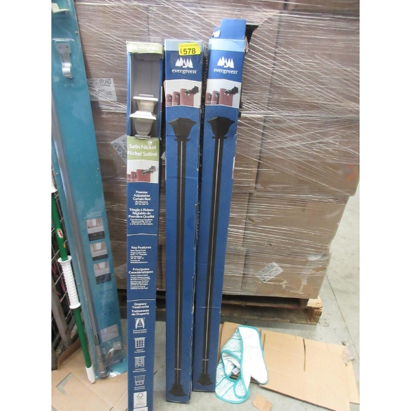 3 Evergreen Adjustable Curtain Rods 