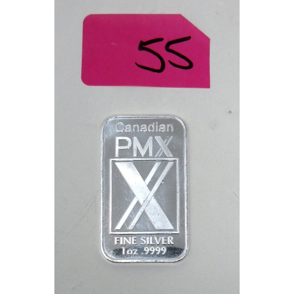 1 Oz .9999 Silver Canadian PMX Bar 
