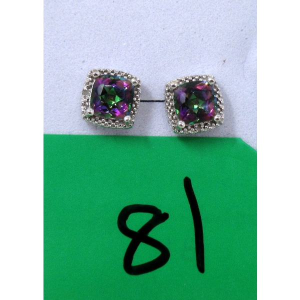 New Mystic Topaz & Diamond Sterling Silver Earrings