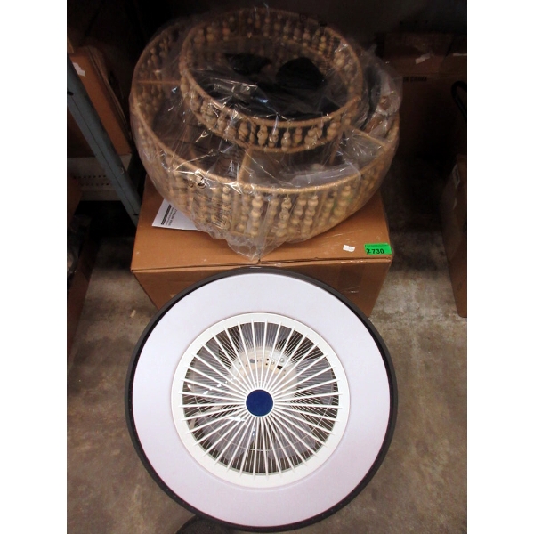 2 Ceiling Light Fixtures with Fans - Customer Returns