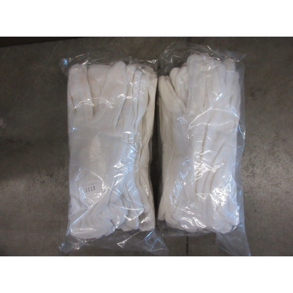 2 Packs of 12 New Pairs of White Inspection Gloves