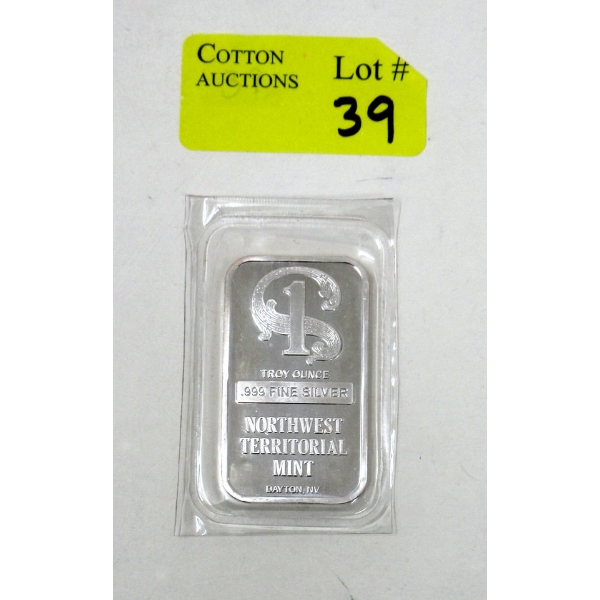 1 Oz .999 Silver Northwest Territorial Mint Bar 