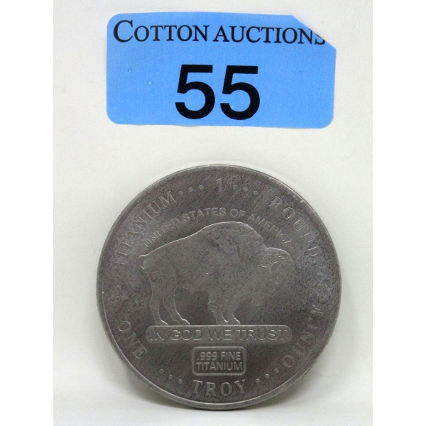 1 Oz .999 Fine Titanium USA Buffalo Round 