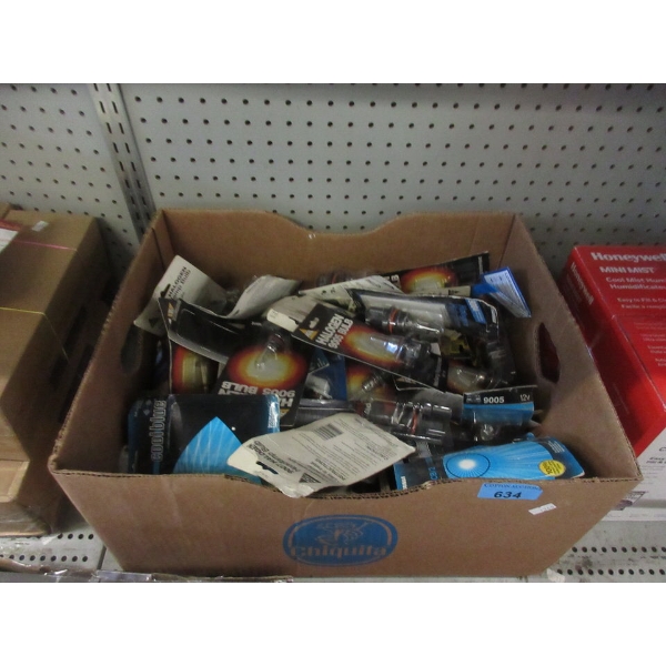 Large Box of Assorted Vehicle Halogen Bulbs