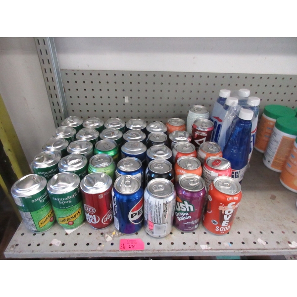 31 Dented Cans & Bottles of Assorted Beverages