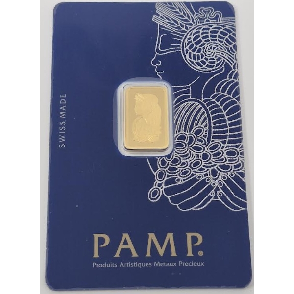 2.5 Gram .9999 Fine Gold PAMP Suisse Bar 