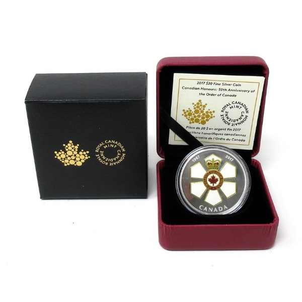 2017 .9999 Silver 1 Oz 50th Anniversary Order of Canada Coin 