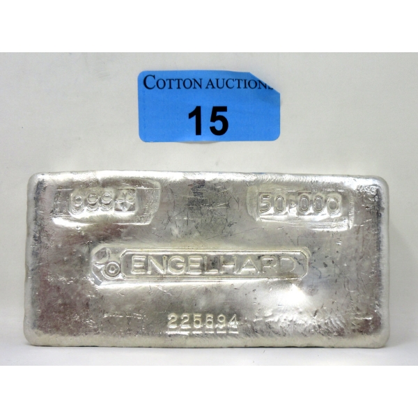 50 Oz .999+ Silver Engelhard Bar 