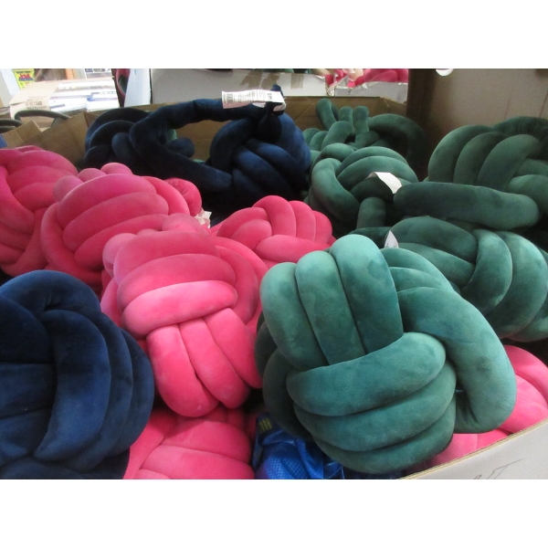 10 New Cuddle Knot Pillows - Assorted Colours