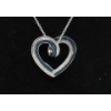 Image 1 : Two Sided Blue & White Diamond Heart Pendant