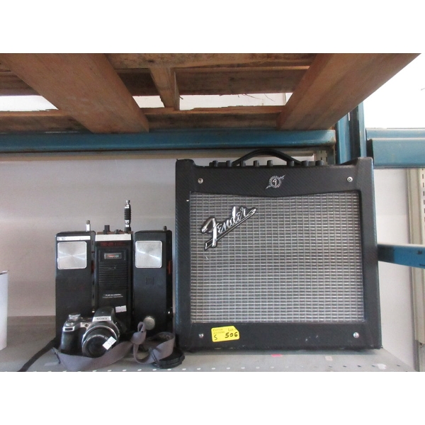 Fender Amp, Transceiver Radios & Sony Camera