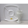 Image 1 : 14" White Ceramic Snack Tray & 15" Vase