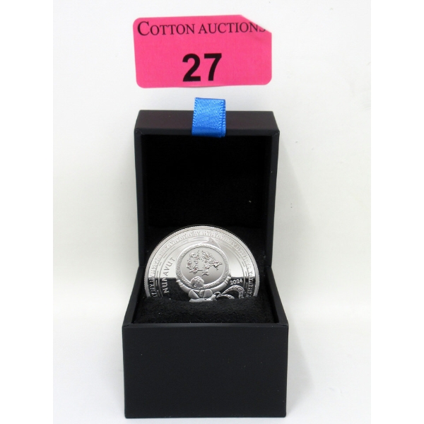1 Oz+ .9999 Silver 2024 Nunavut Coin 