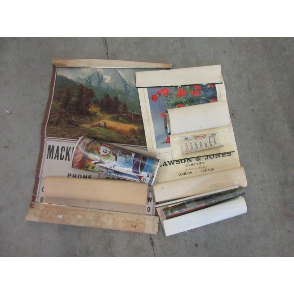 6 Vintage Calendars & 1 Air Show Poster