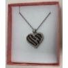 Image 2 : New Black & White Diamond Heart Necklace 