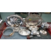 Image 1 : Shelf Lot of Silver Plated Serving Pieces - Preowned