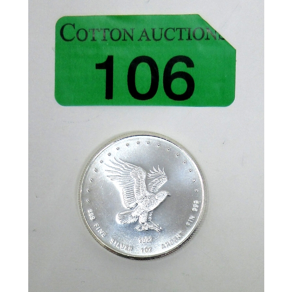 Vintage 1 Oz .999 Silver 1982 Eagle Round 