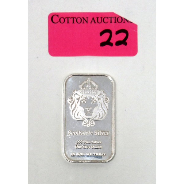 1 Oz .999 Silver Scottsdale Lion Bar