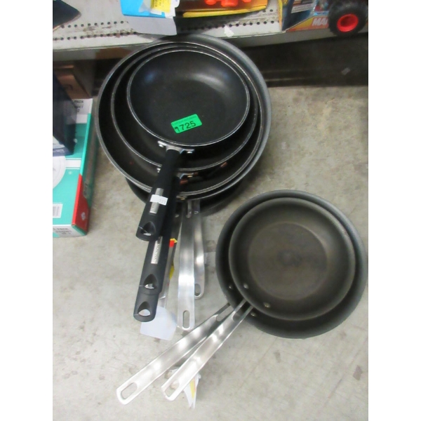 9 Assorted Tramontina & Kirkland Skillets - Preowned