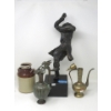 Image 1 : 19" Russian Dancer Statue, Teapot and 2 Vases