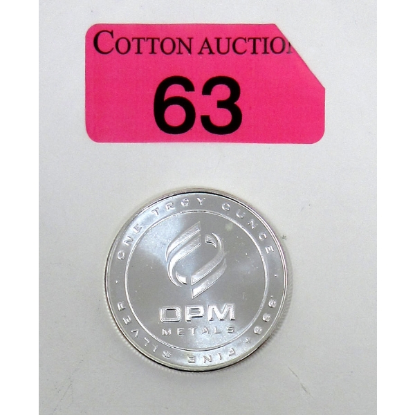 1 Oz .999+ Silver OPM Precious Metals Round 