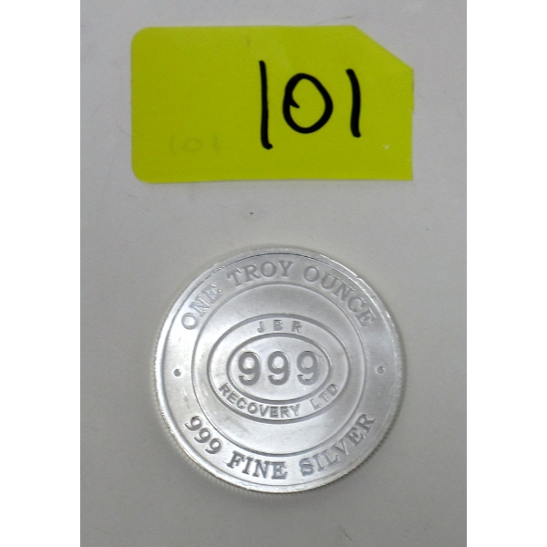 1 Oz .999 Silver JBR Ethically Sourced Silver Round 