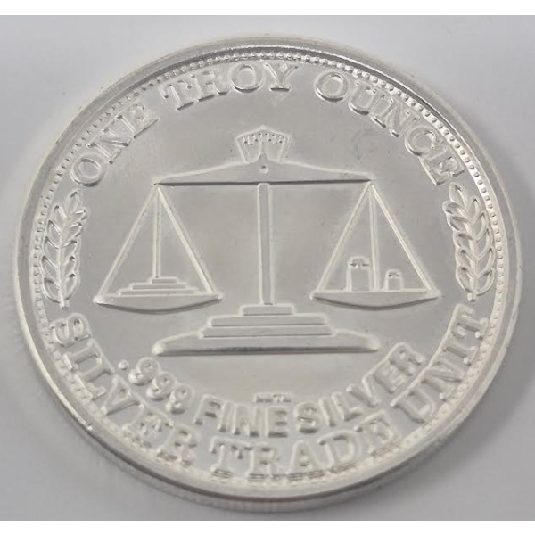 1 Oz .999 Silver Eagle/Trade Unit Round 