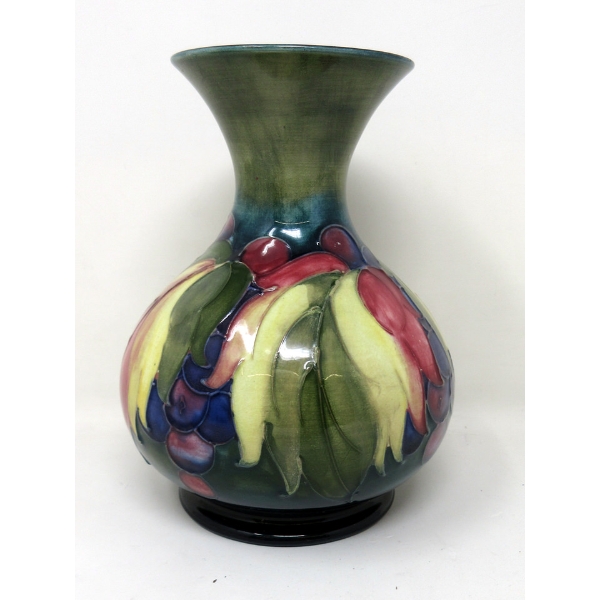 W. Moorcroft Signed 6" Leaf & Berry Vase