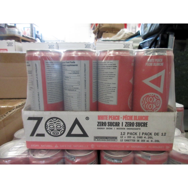 2 Cases of 12 Zoa Zero Sugar Energy Drink