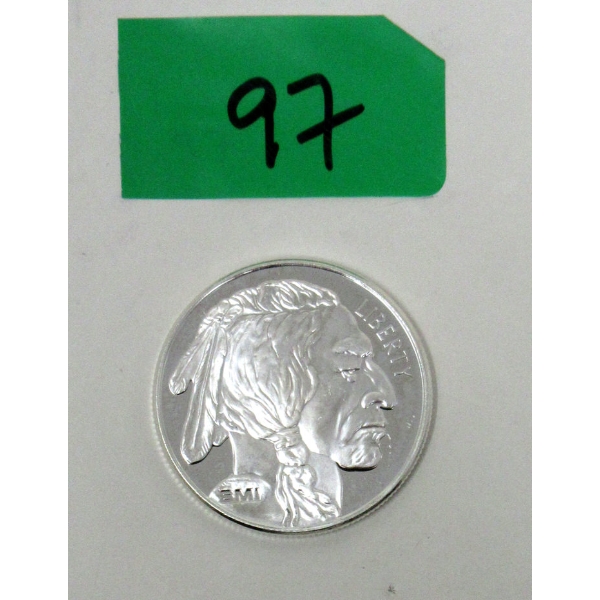 1 Oz .999 Silver Buffalo/Indigenous Round 