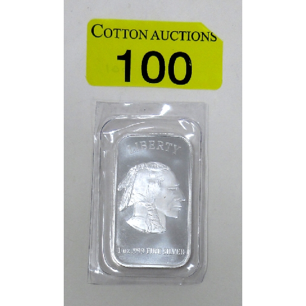 1 Oz .999 Silver Liberty 2-Sided Art Bar