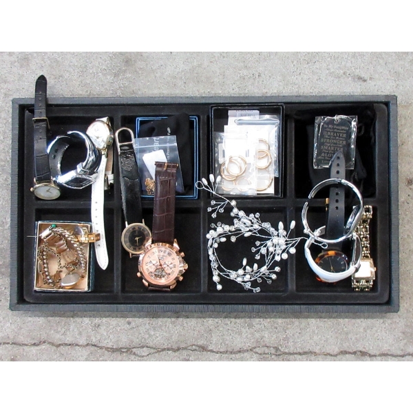 Tray of Assorted New & Preowned Jewelry & Watches