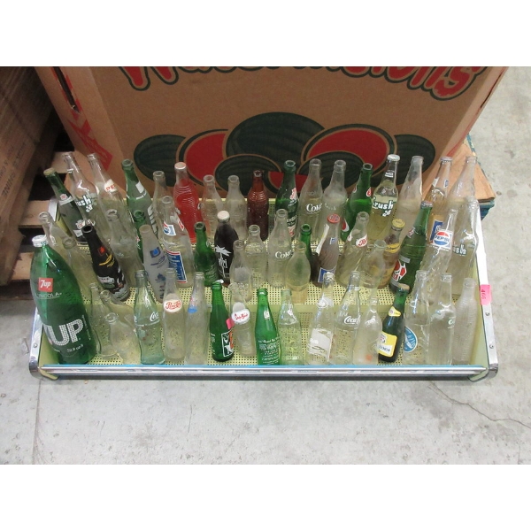 Vintage Retail Candy Shelf & 45+ Glass Bottles